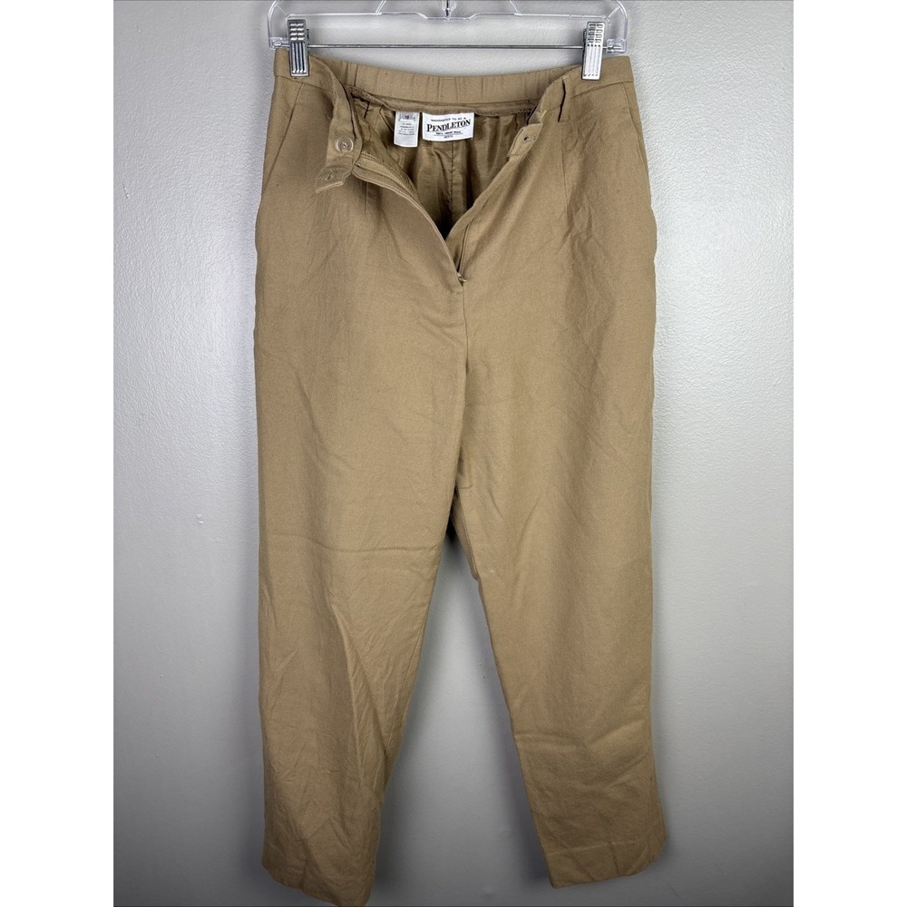 Pendleton Women's Size Petite 10 Trouser Slacks Straight Leg Virgin Wool Stretch